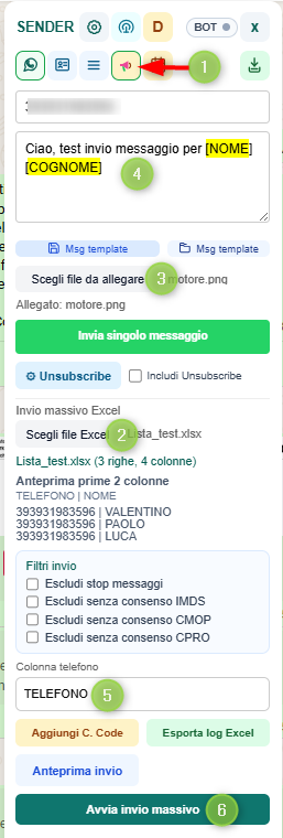 Sender WhatsApp da Excel